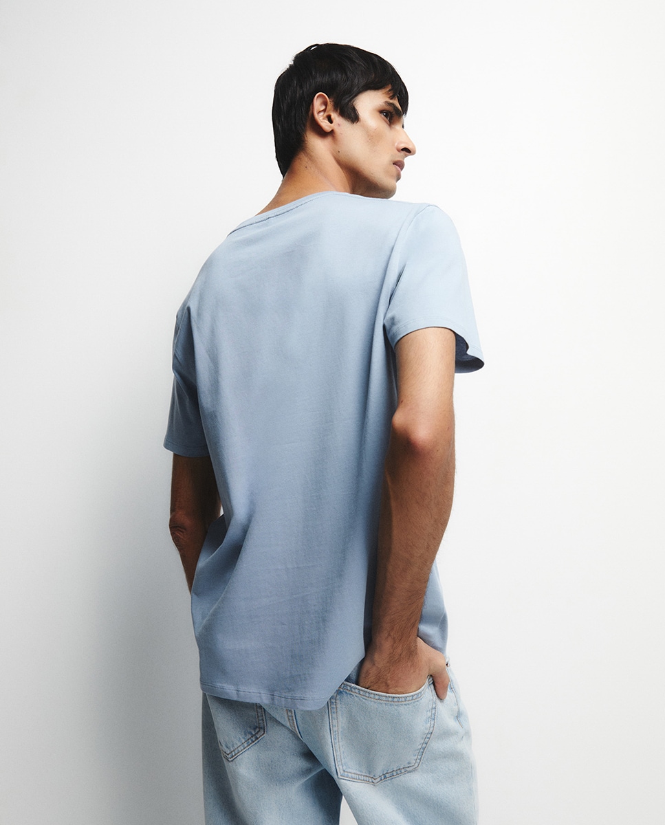 T-shirt lisa Azul-claro-4