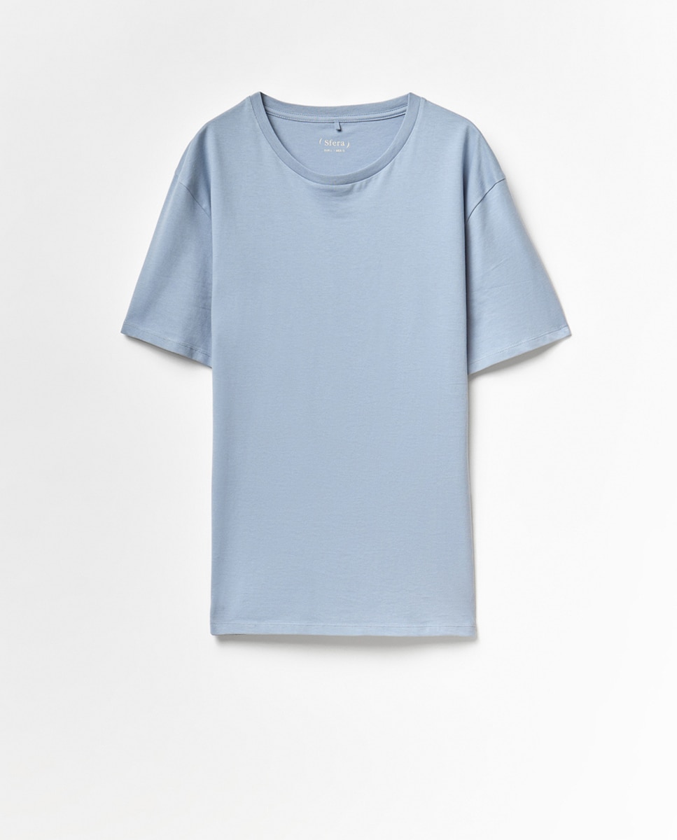 T-shirt lisa Azul-claro-5