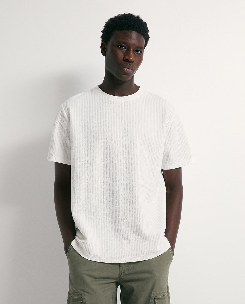 T-shirt Seersucker Branco-1