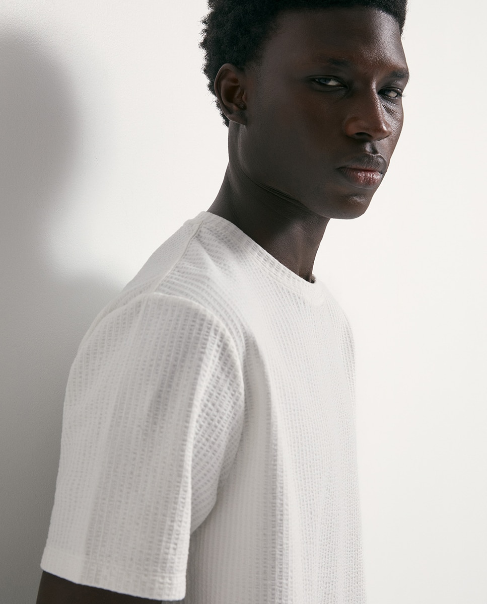 T-shirt Seersucker Branco-3