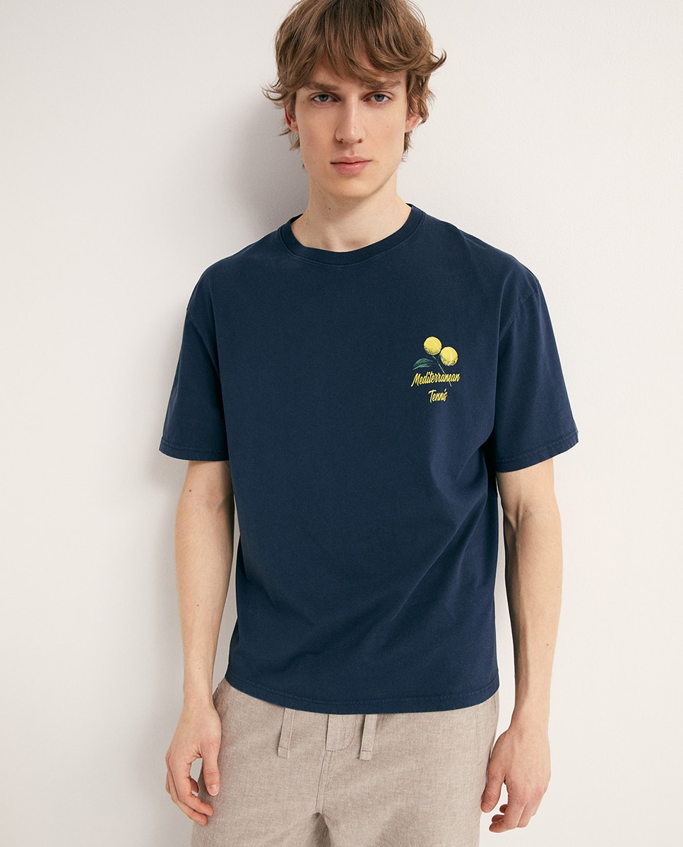 T-shirt Tennis Tree Marinho-2
