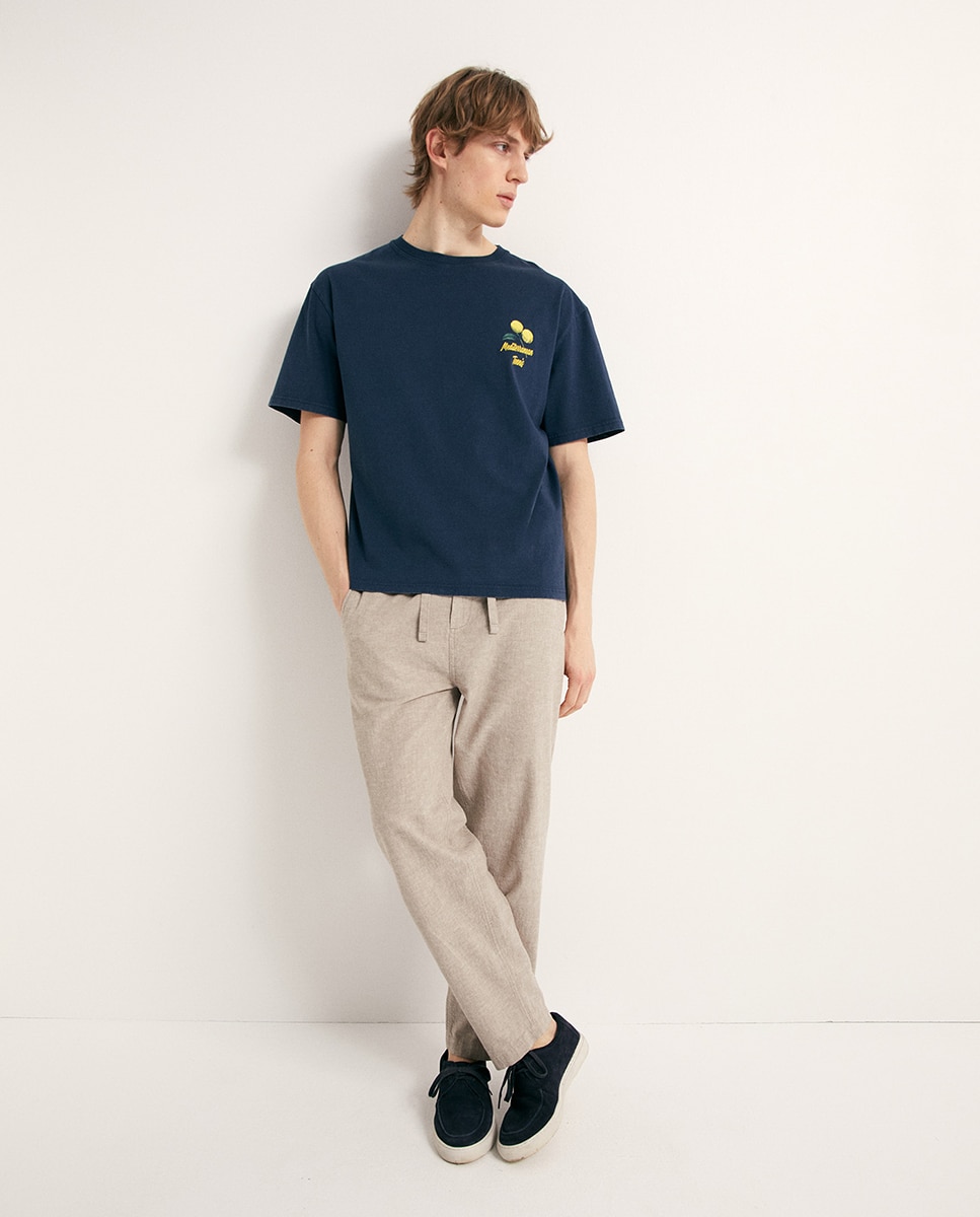 T-shirt Tennis Tree Marinho-3