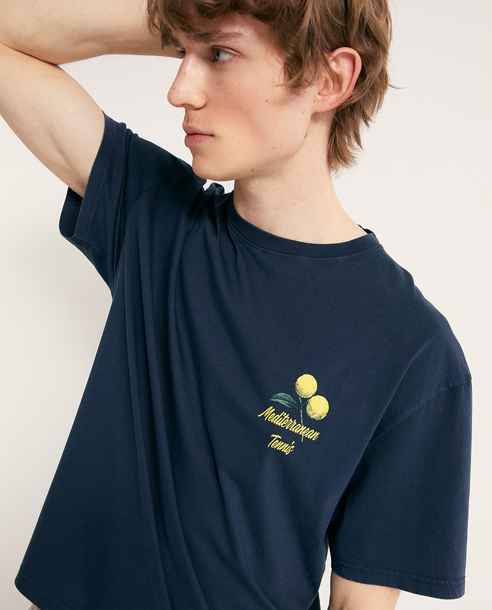T-shirt Tennis Tree Marinho-4