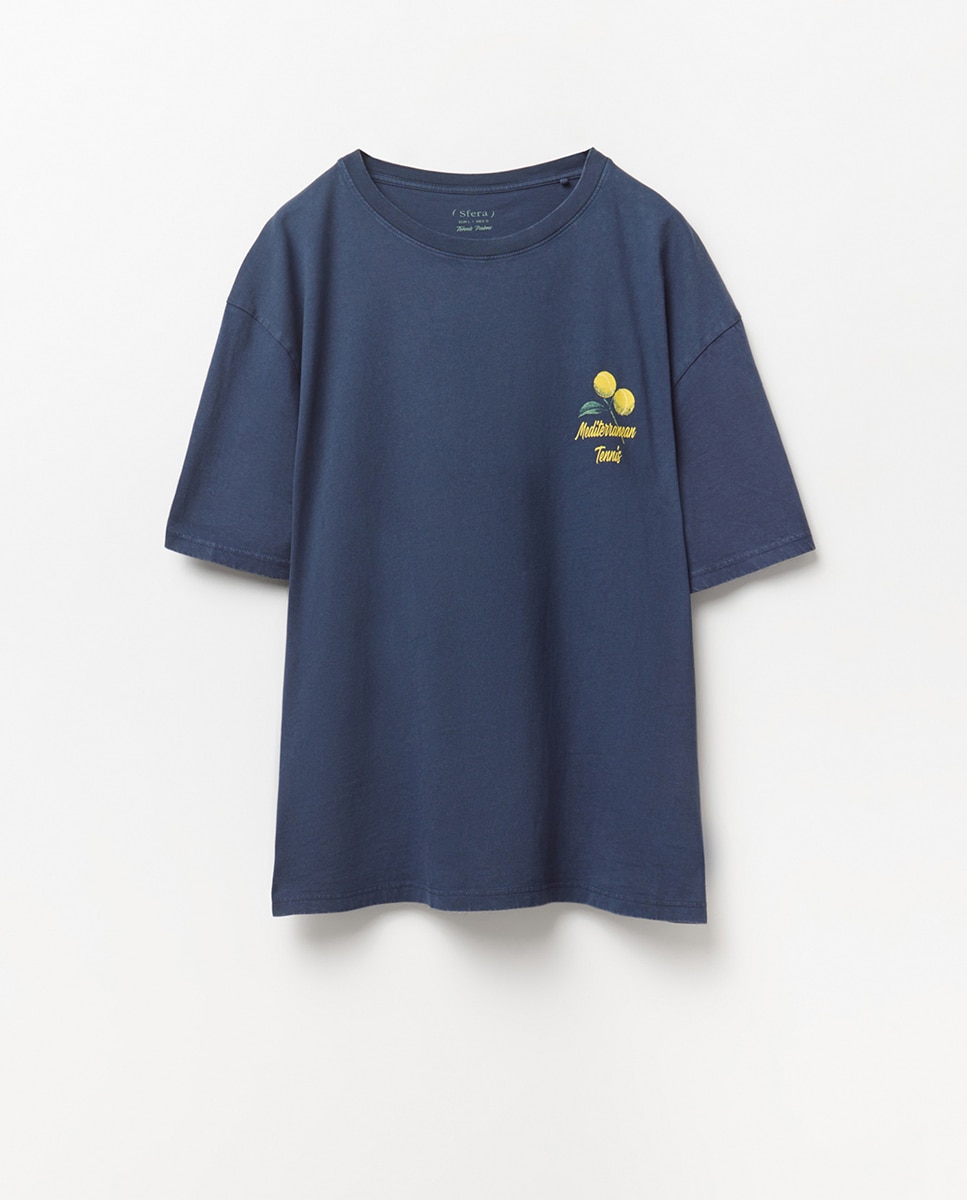 T-shirt Tennis Tree Marinho-5