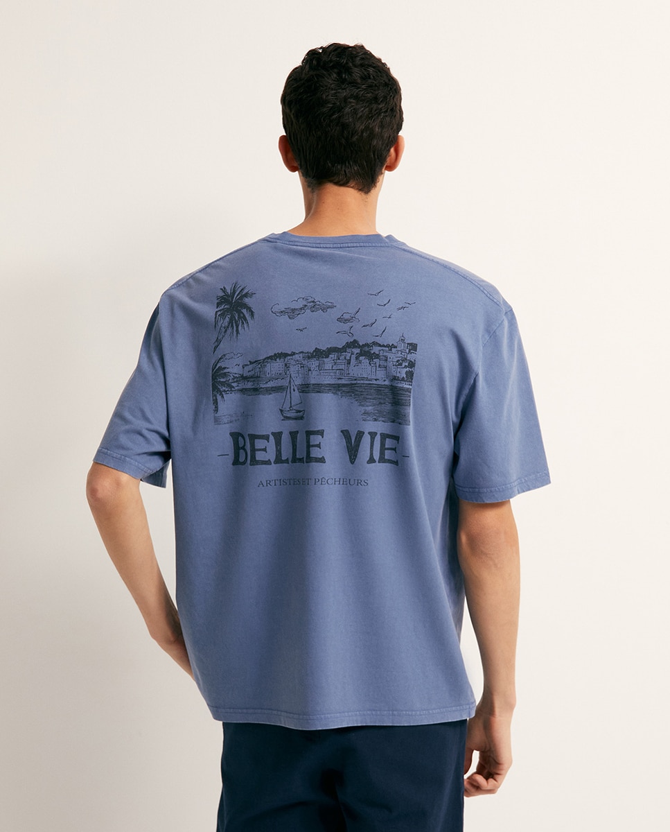 T-shirt Básica Azul-4