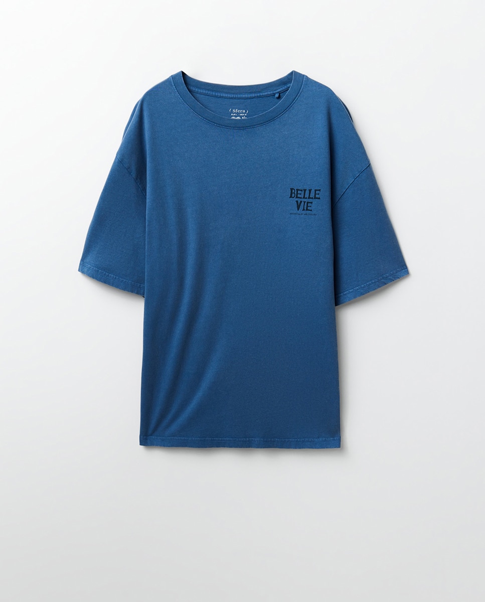 T-shirt Básica Azul-5