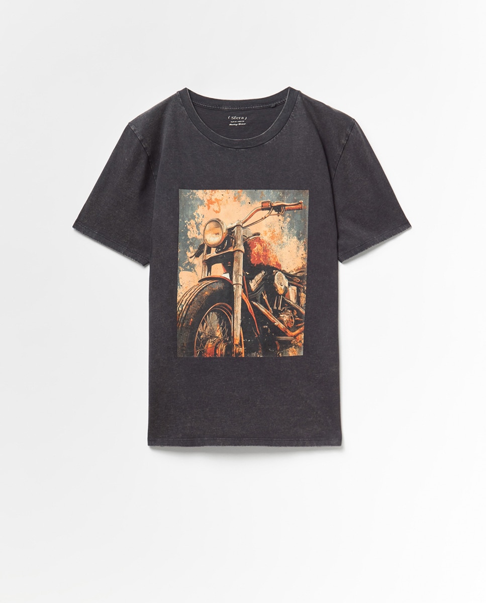 T-shirt Rusty Motorcycle Preto-5