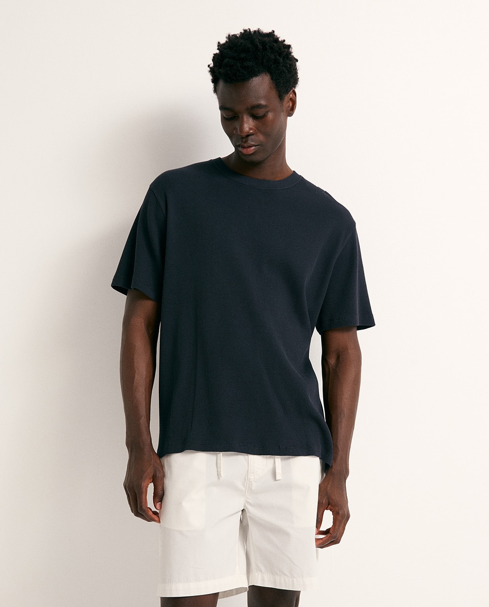 Imagem 0 de T-shirt com Estrutura e Efeito Lavado