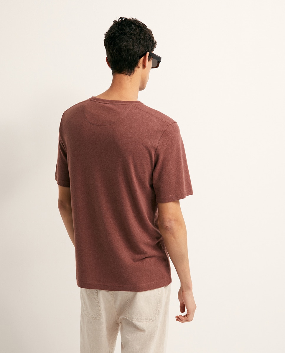 T-shirt de Linho Marinho-5