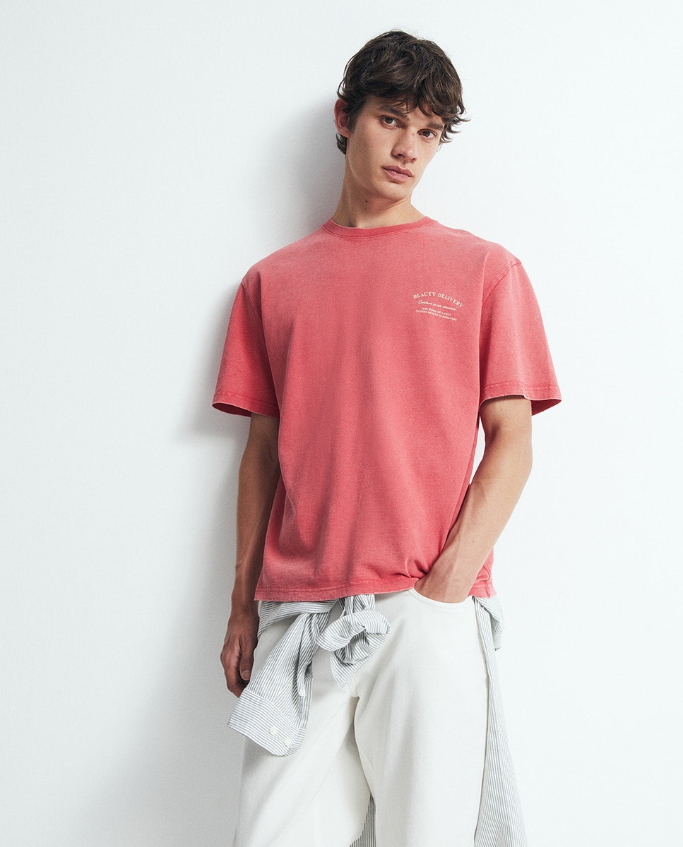 T-shirt com Estampado Gráfico de Carro 630 Coral-2