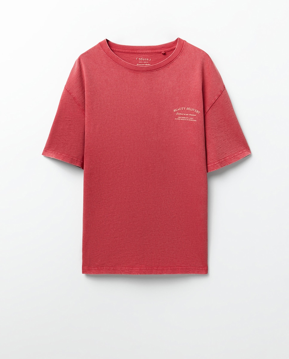 T-shirt com Estampado Gráfico de Carro 630 Coral-5