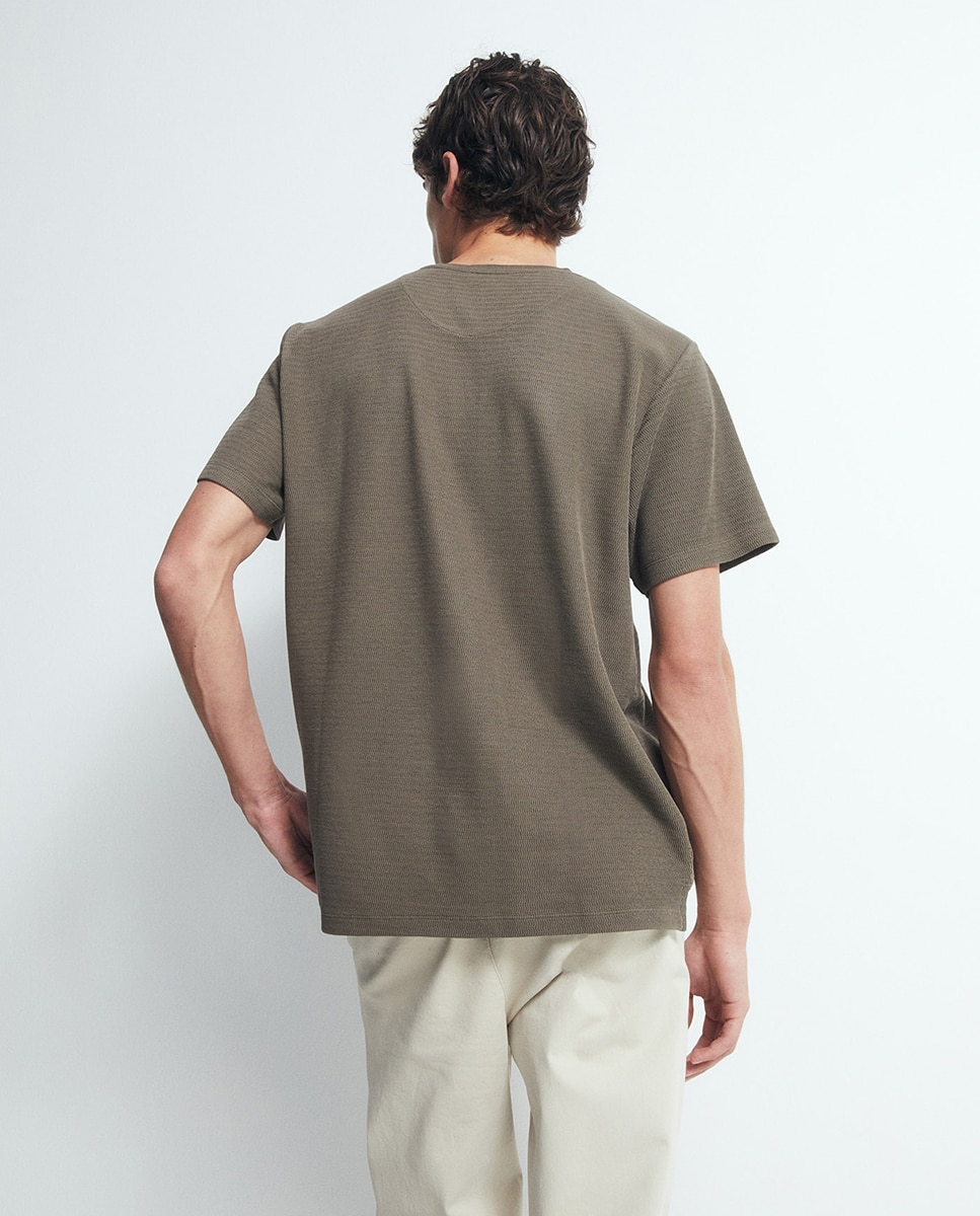 T-shirt com Estrutura 520 Caqui-4