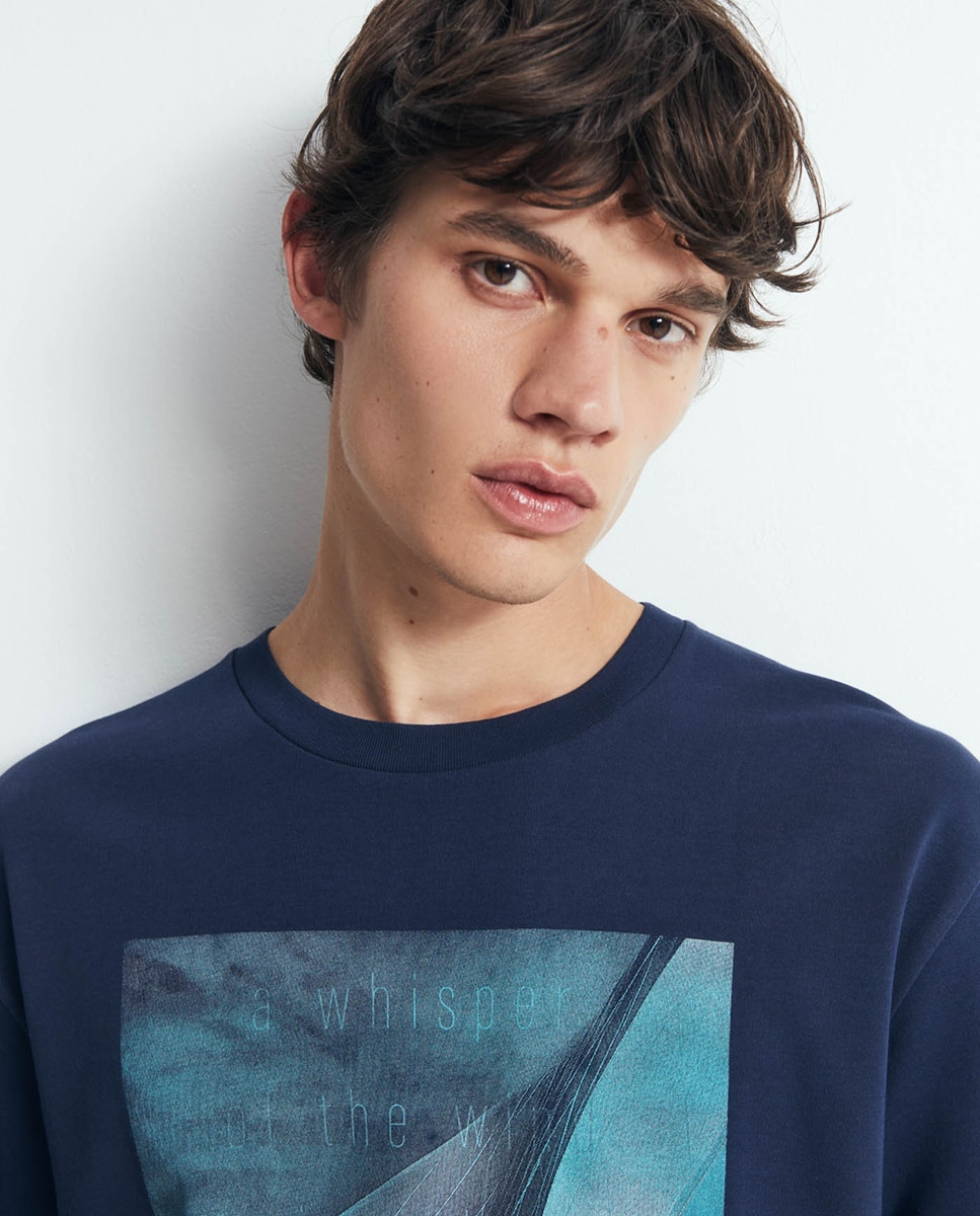 T-shirt Abstrata Azul-marinho-3