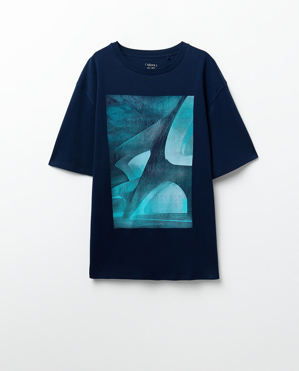 T-shirt Abstrata Azul-marinho-5