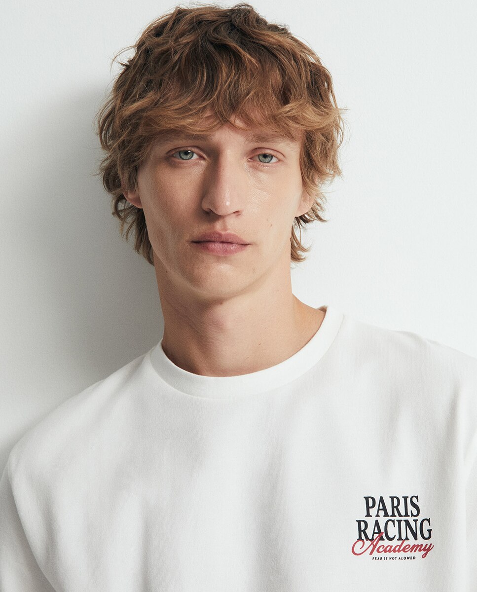 T-shirt de Estampado Gráfico Paris Racing Branco-2