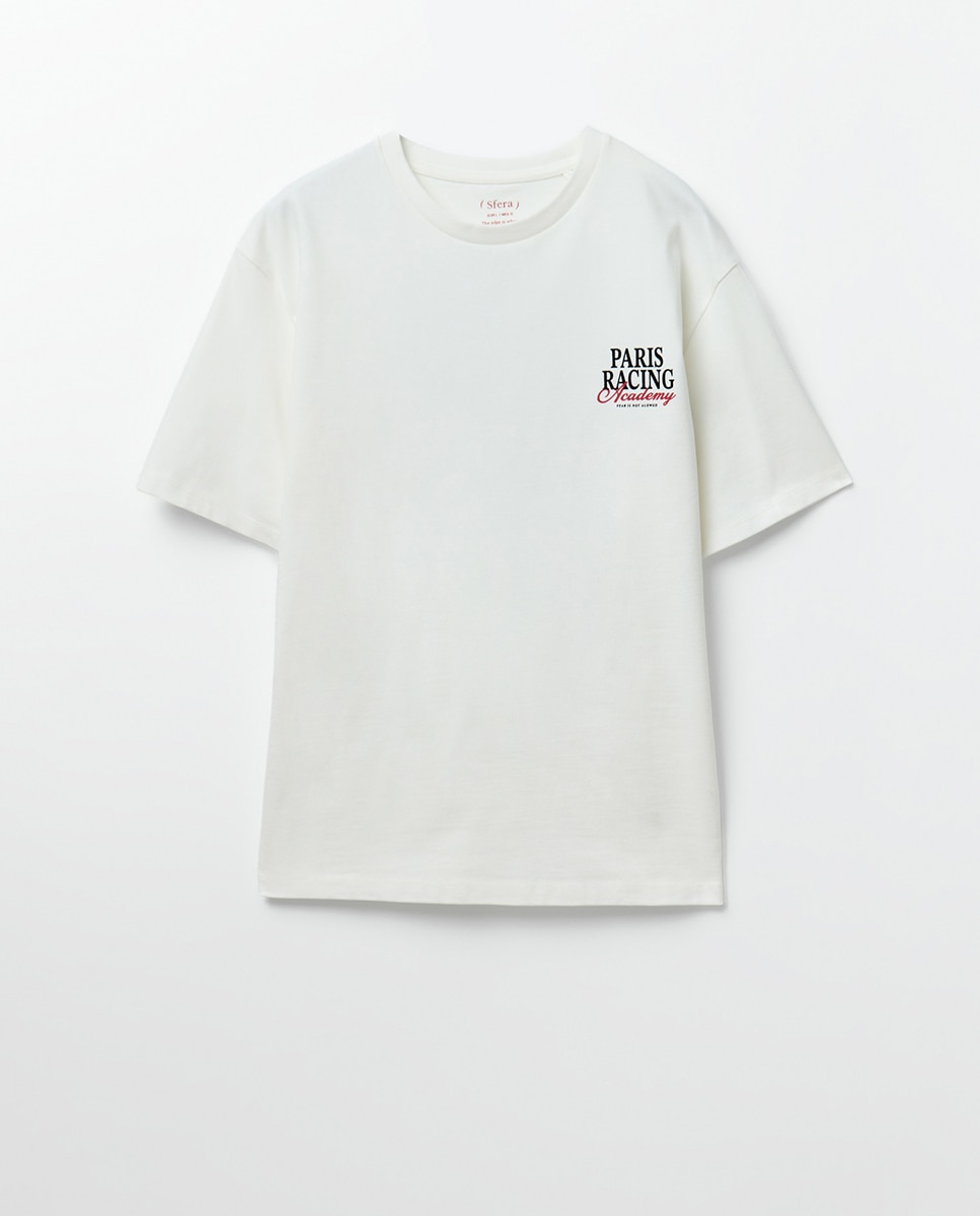 T-shirt de Estampado Gráfico Paris Racing Branco-5