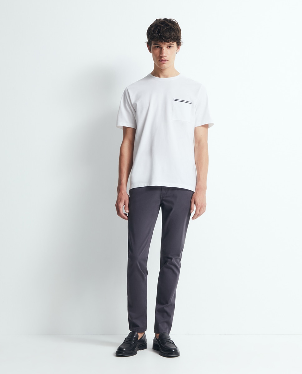 Camiseta cinta bolsillo - Sfera - Blanco Blanco-2