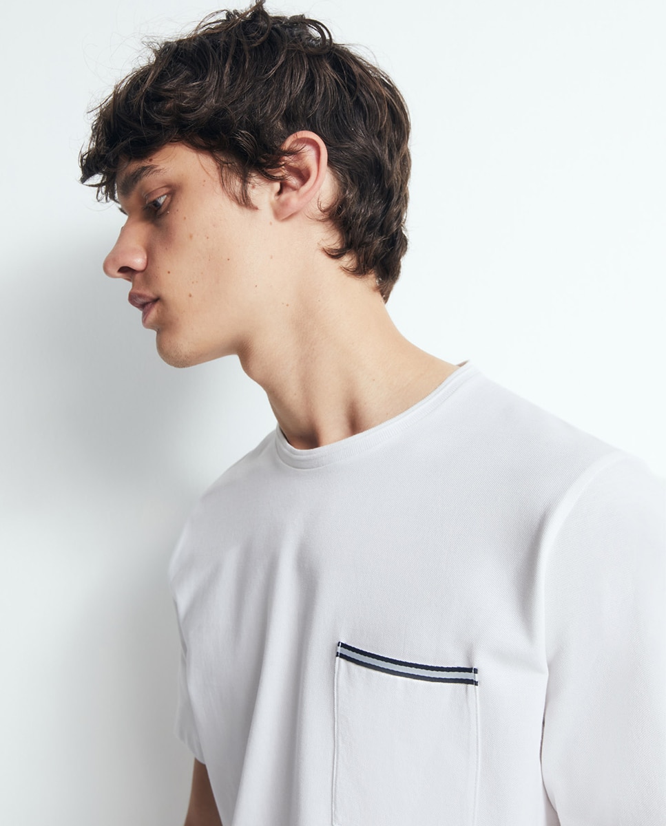 Camiseta cinta bolsillo - Sfera - Blanco Blanco-3