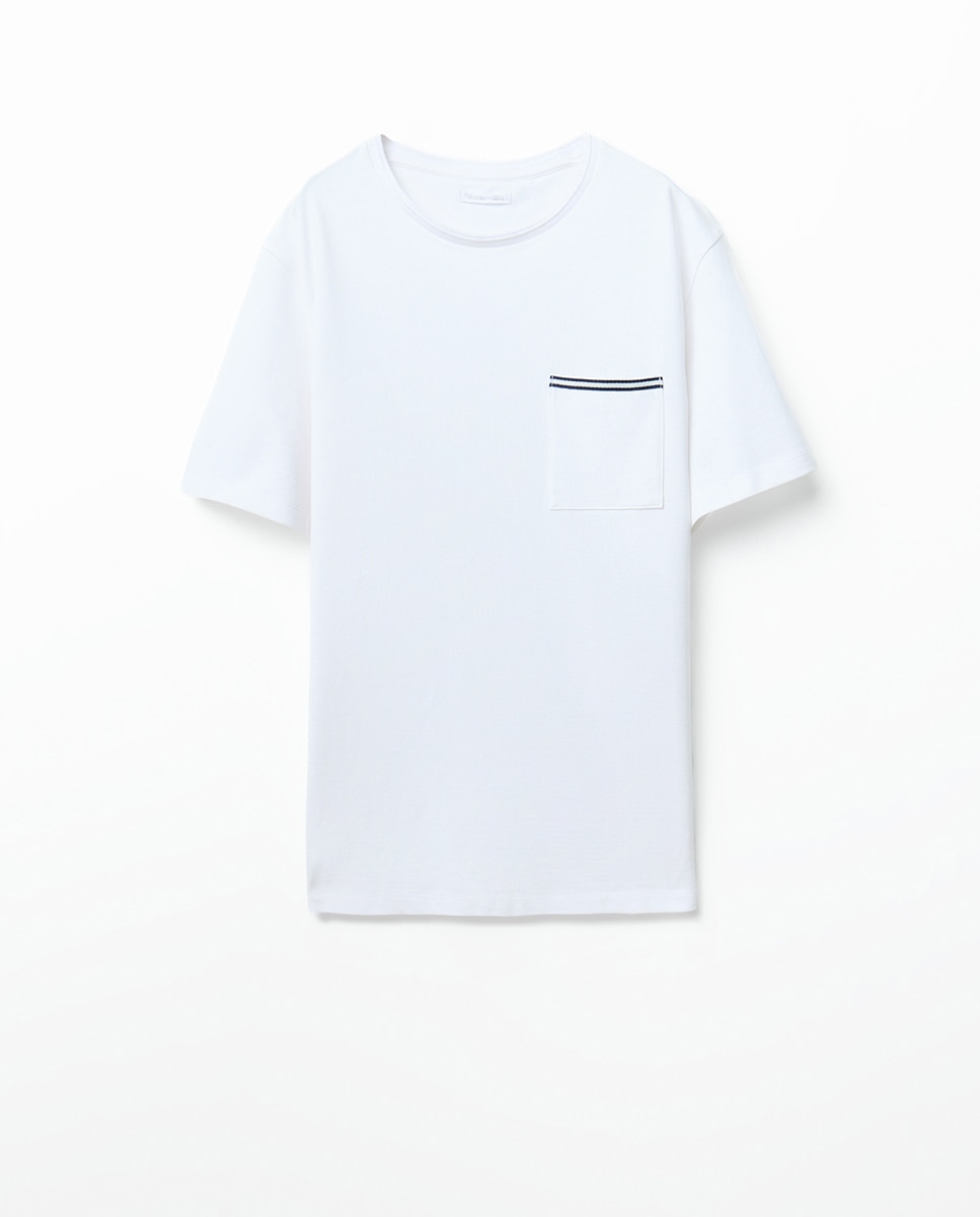 Camiseta cinta bolsillo - Sfera - Blanco Blanco-5