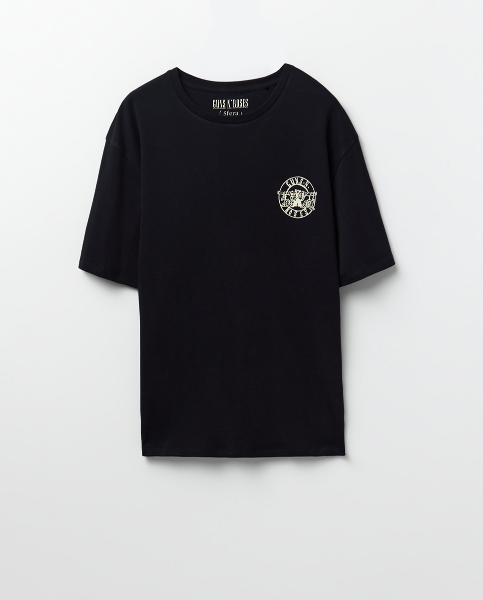 T-shirt com Estampado Gráfico Guns n Roses Preto-5