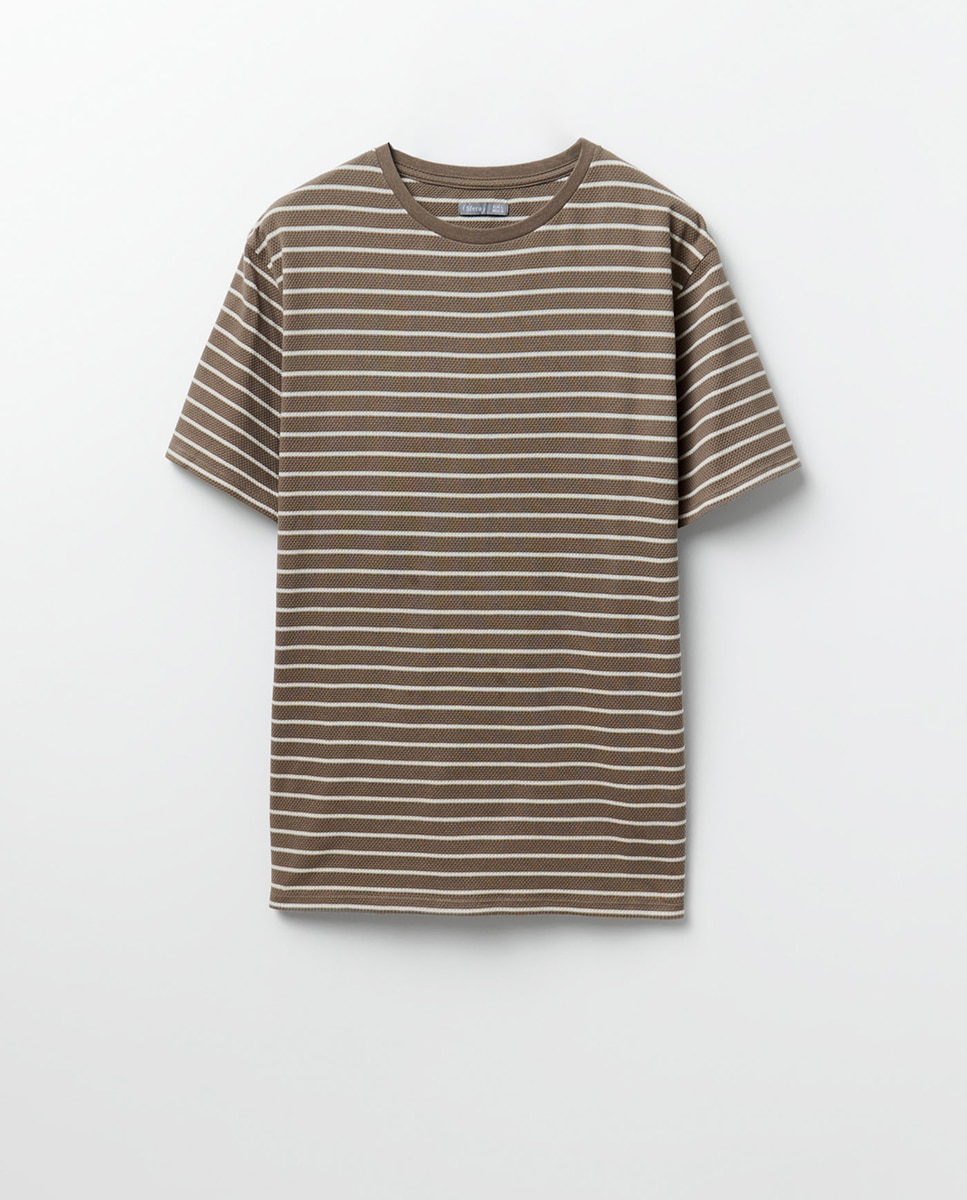 T-shirt às Riscas Bubble Torrado-6