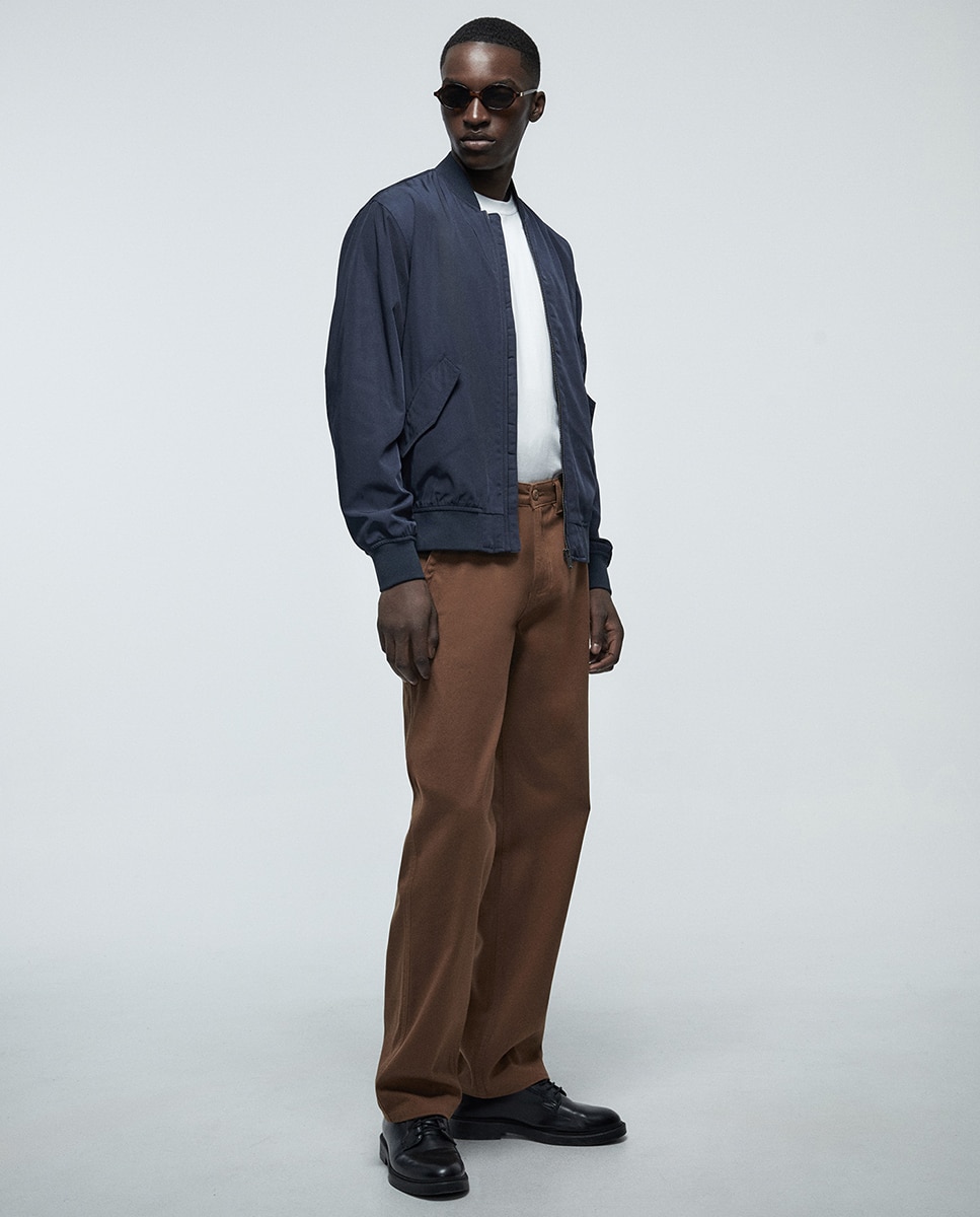 Blusão Bomber Estilo Aviador Azul-marinho-1