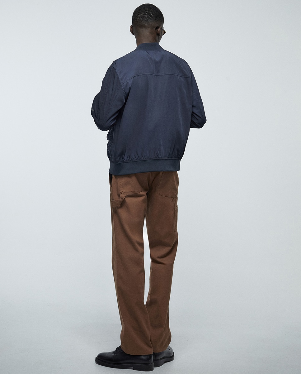 Blusão Bomber Estilo Aviador Azul-marinho-5