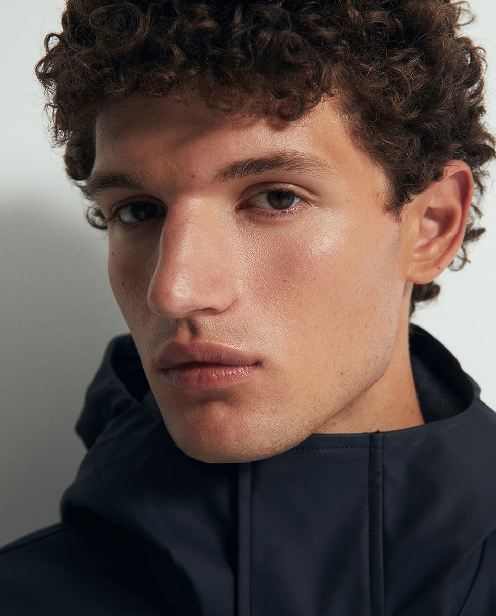 Parka para a Chuva Azul-marinho-3