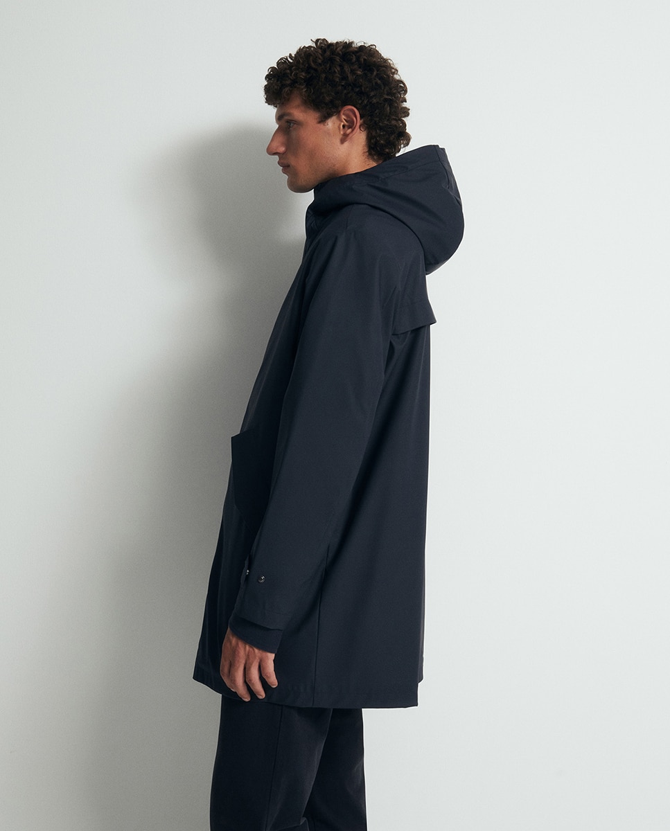 Parka para a Chuva Azul-marinho-4