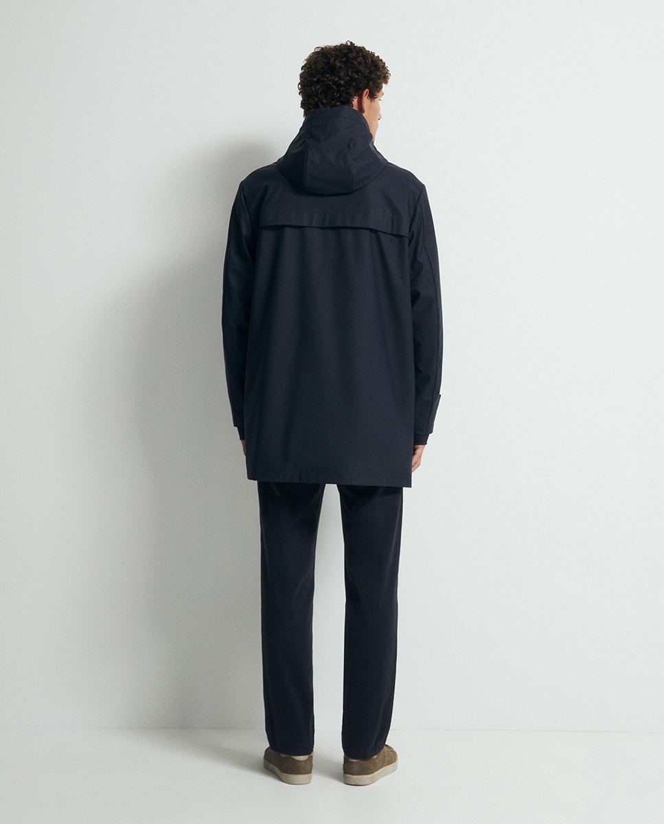 Parka para a Chuva Azul-marinho-5