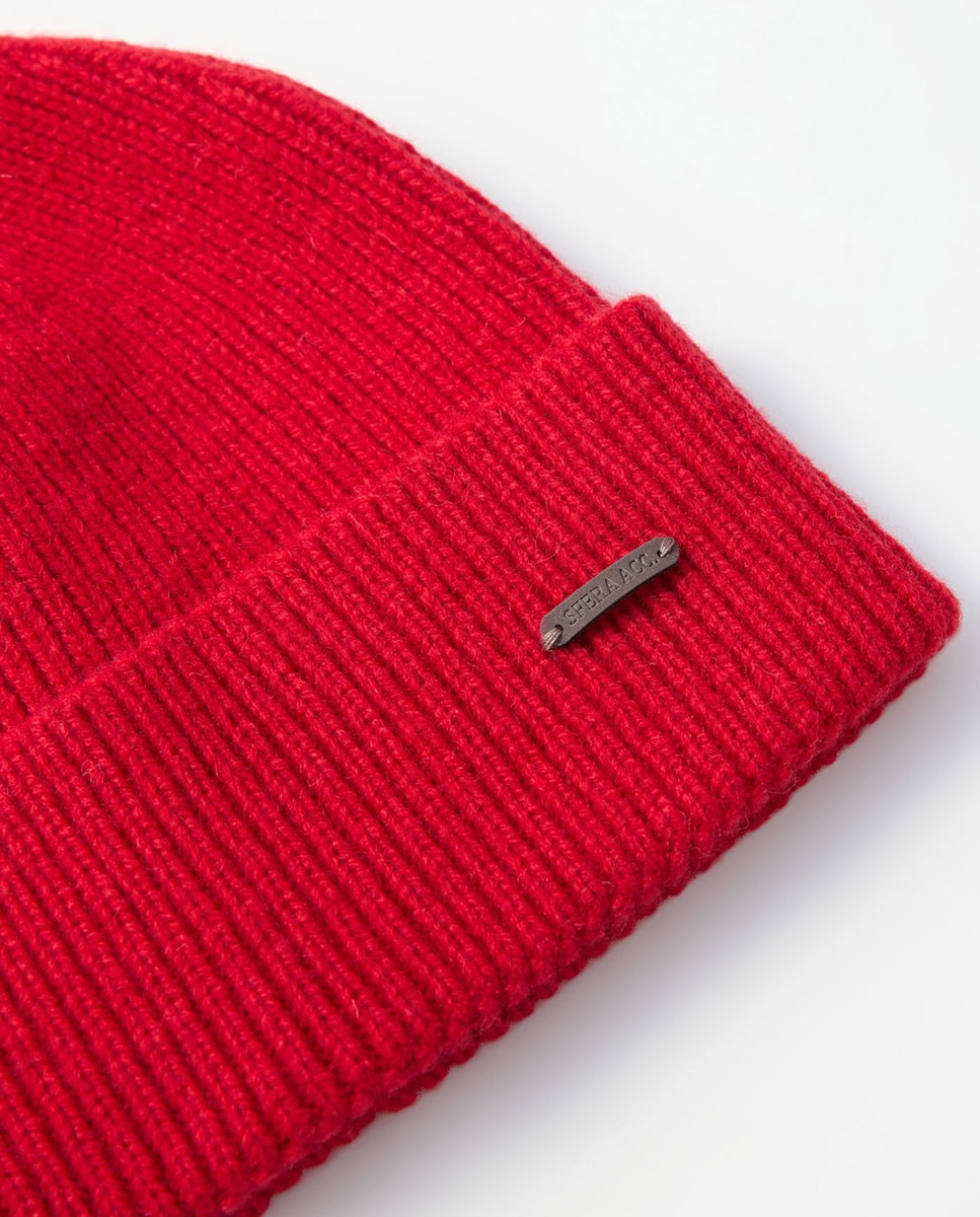 Gorro de malha canelada 600 Vermelho-2