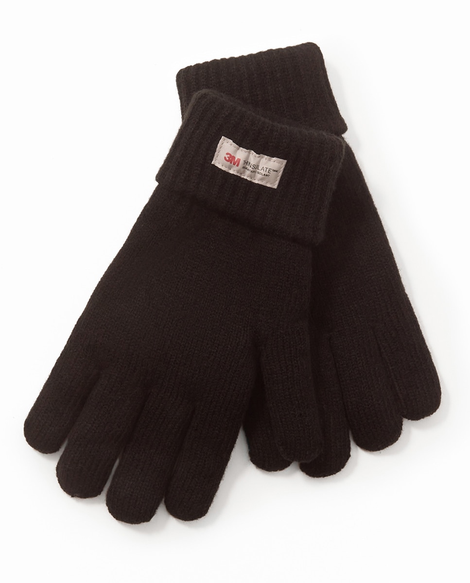 Luvas de malha forradas Preto-2