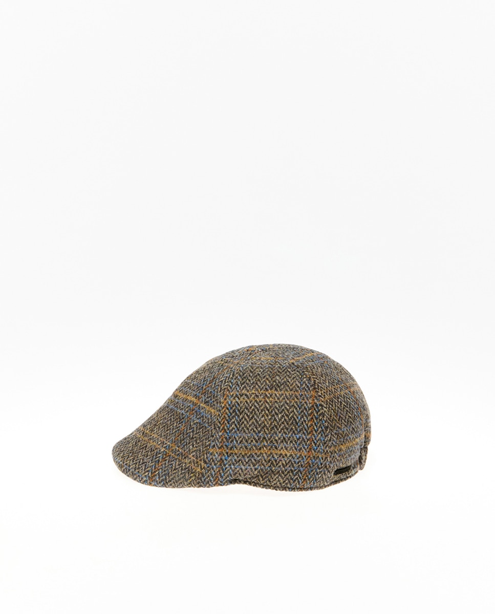 Imagen 0 de Gorra plato espiga cuadros Marrón