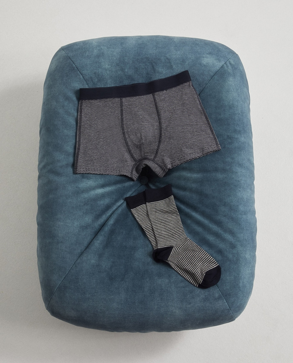 Pack de Boxers às Riscas Azul-marinho-3