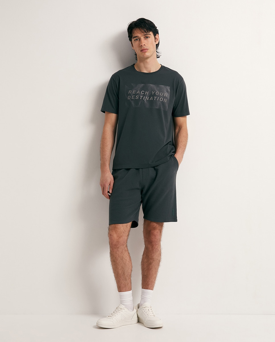 T-shirt estampada Preto-2