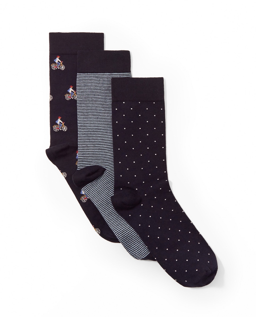 Pack de 3 Pares de Meias Azul-marinho-1