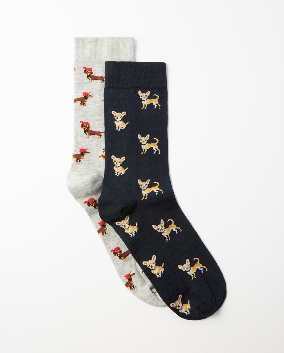 Imagem 0 de Pack de 2 Pares de Meias com Cães