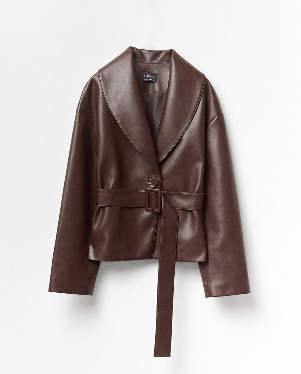 Casaco com Lapela Cruzada Chocolate-8