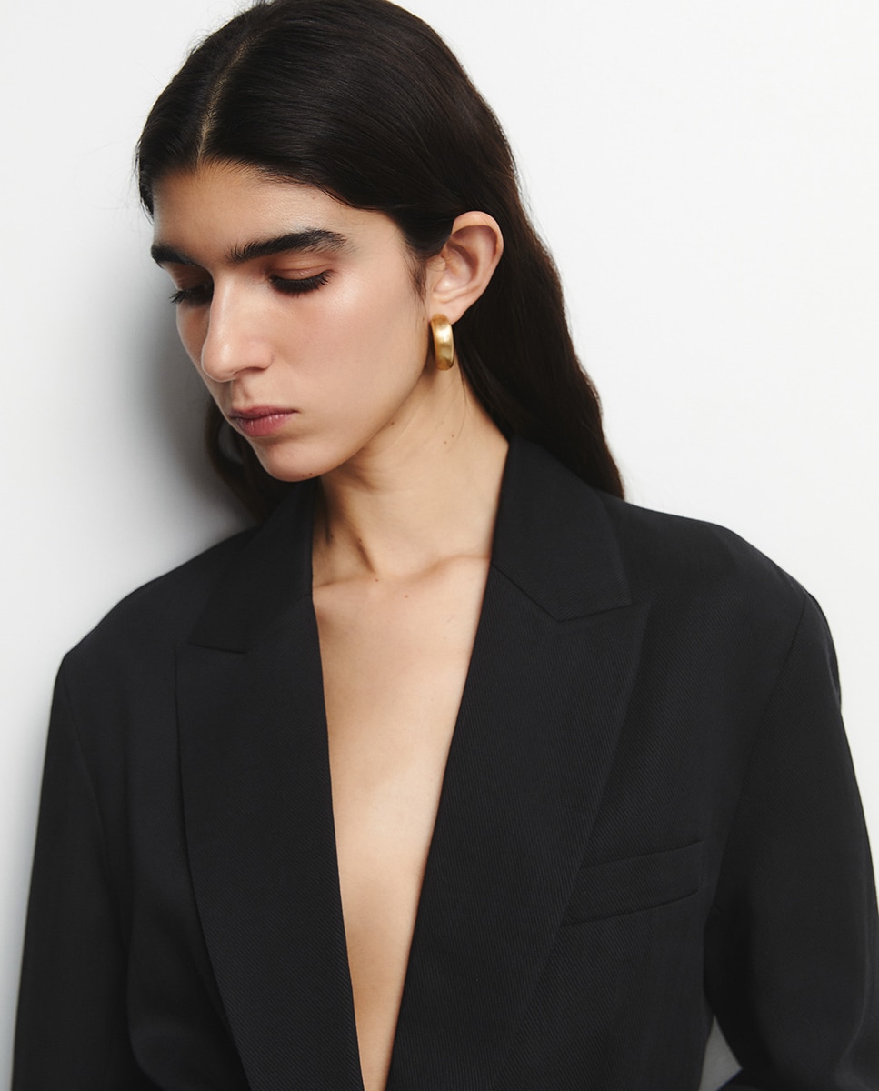 Casaco Franzido nas Costas Preto-4