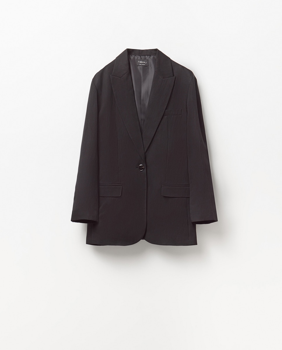 Casaco Franzido nas Costas Preto-7