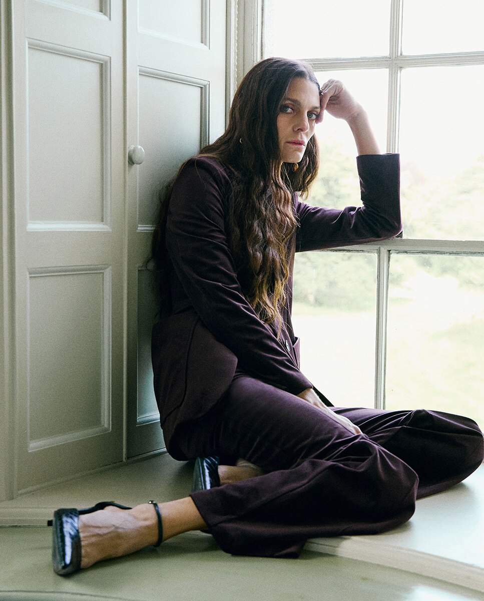 Casaco de Fato em Bélbute Ameixa-3