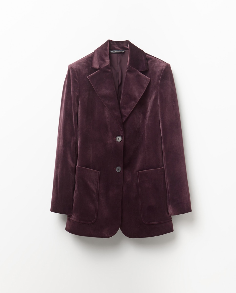 Casaco de Fato em Bélbute Ameixa-4