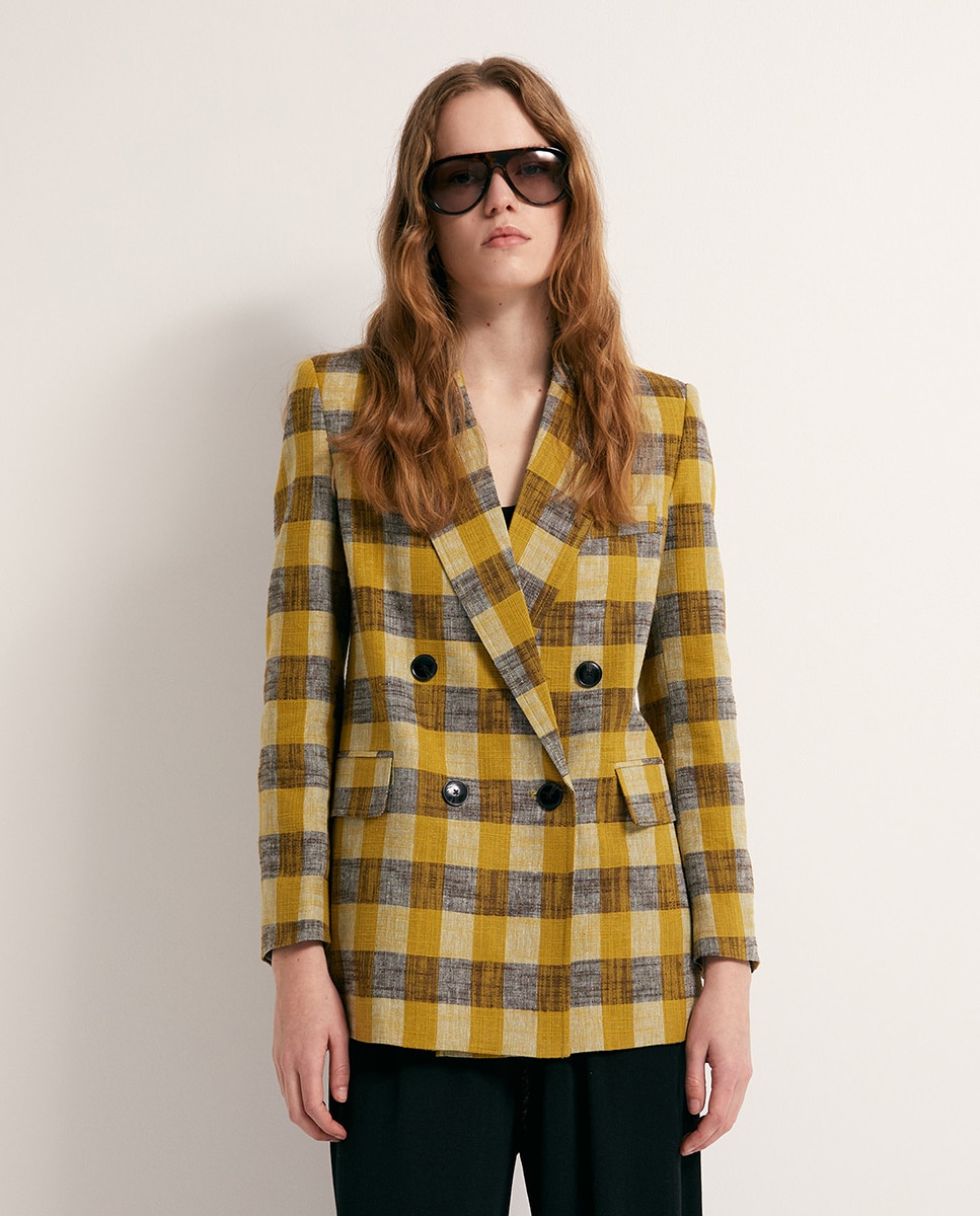 Blazer aos Quadrados Amarelo-2