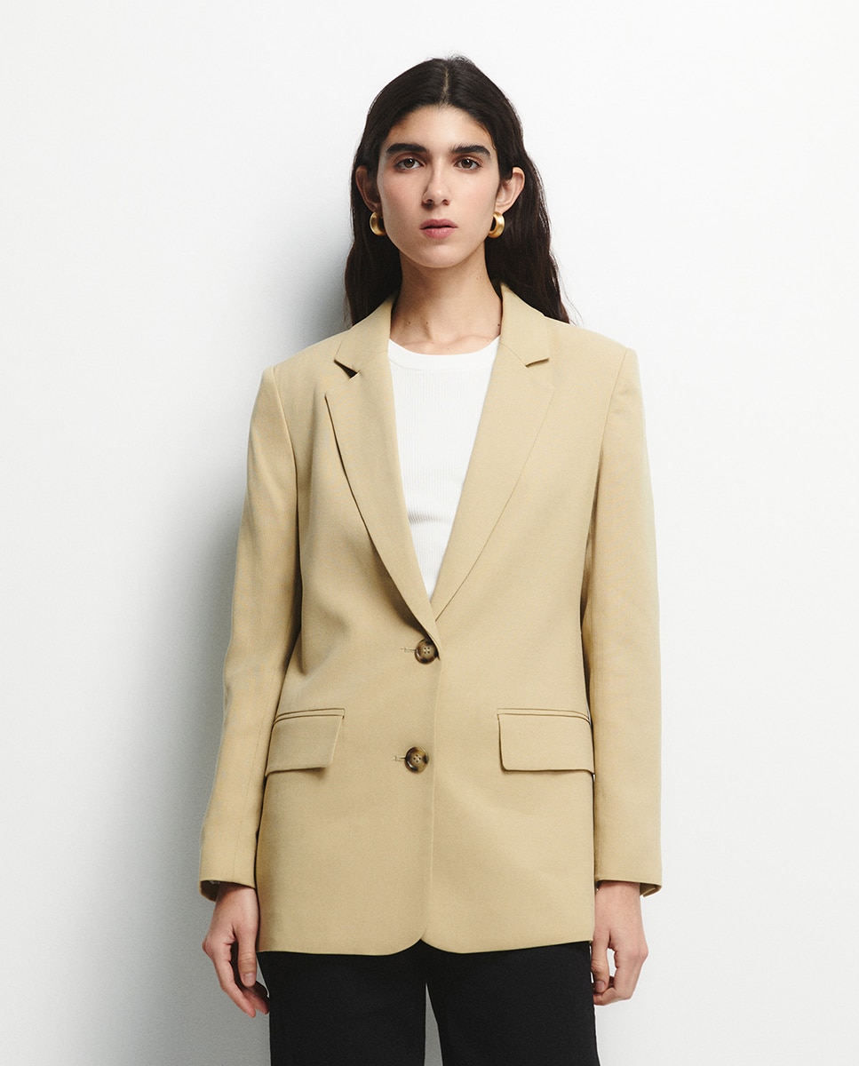 Blazer com Estrutura Bege-2