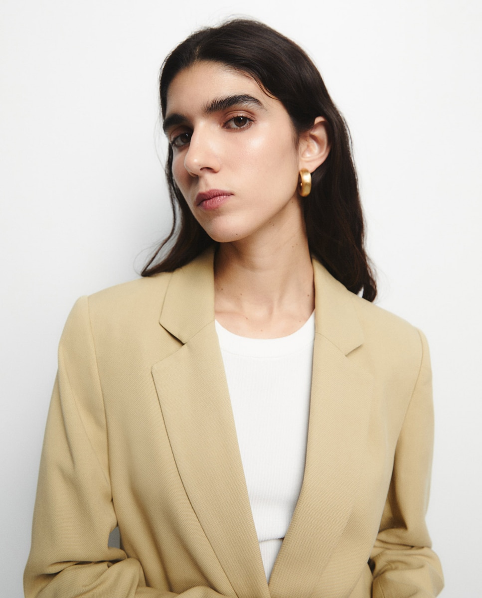 Blazer com Estrutura Bege-3