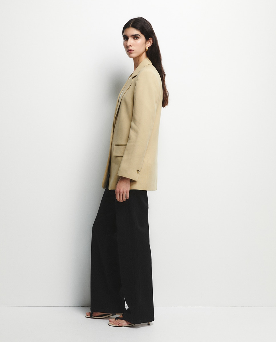 Blazer com Estrutura Bege-4