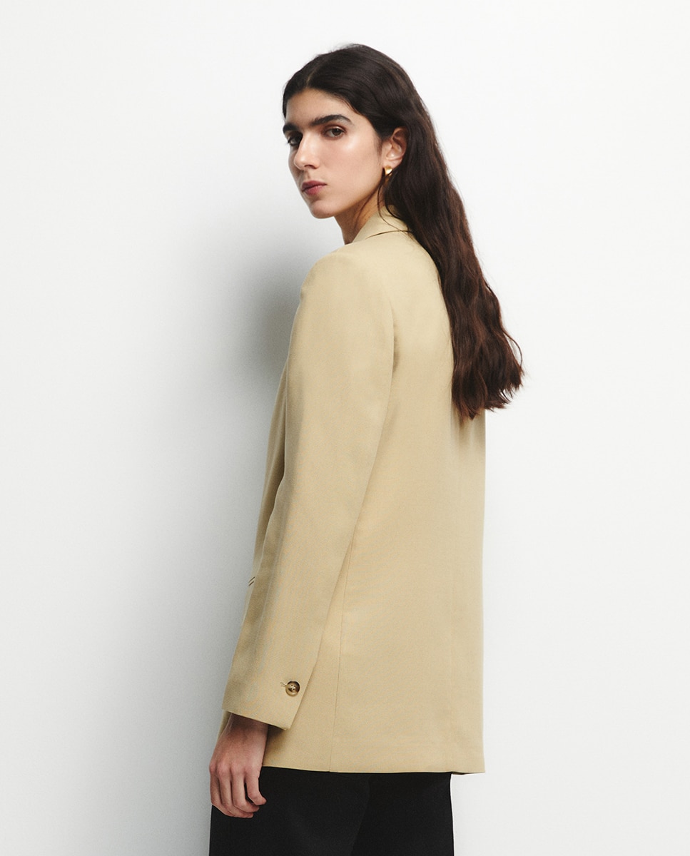 Blazer com Estrutura Bege-5
