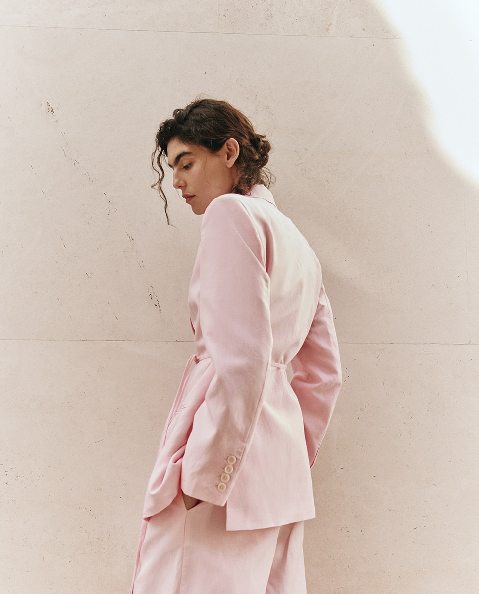 Blazer de Fato Rosa-claro-5