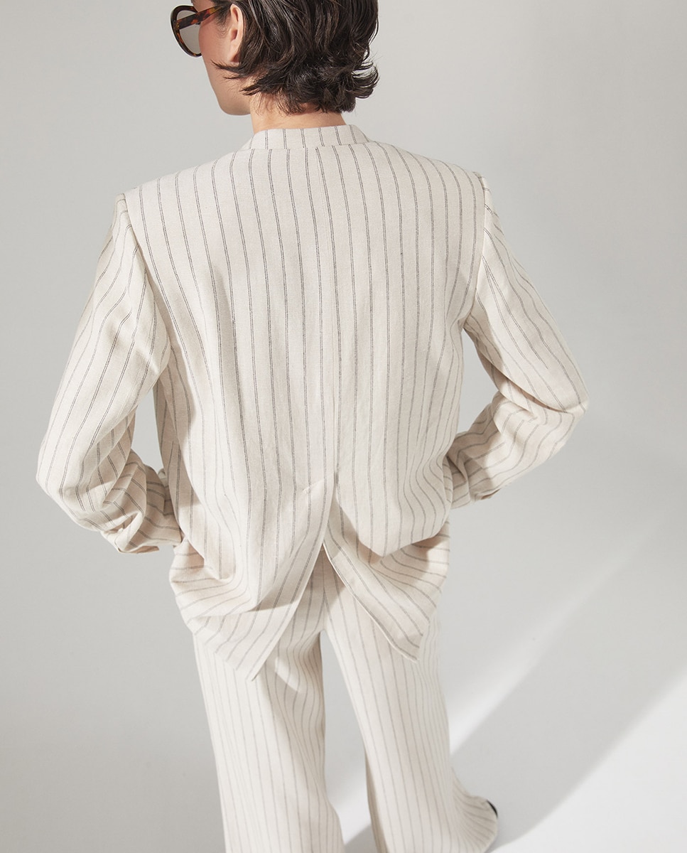 Blazer de Fato com Laços Cru-5