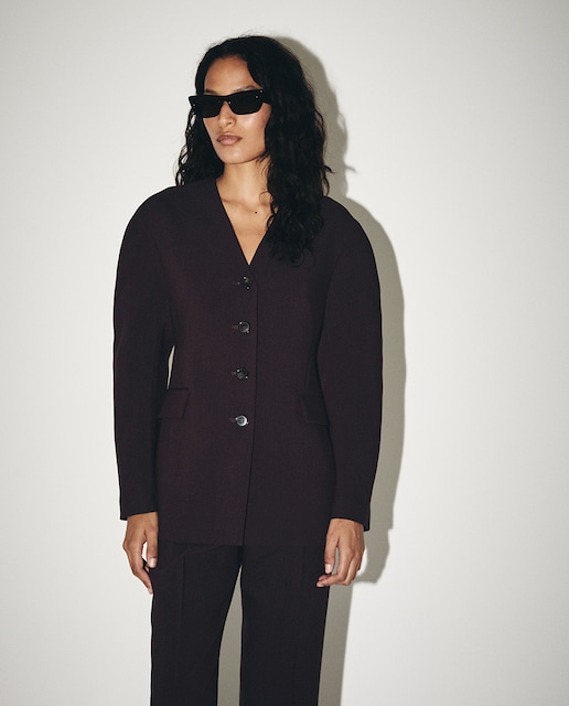 Blazer sin solapa entallada